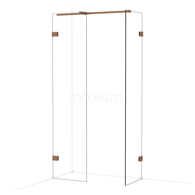 Diamond Walk-in shower | 50x50 cm Glanzend koper Clear glass 2 fixed walls IDB0505320GKP Diamond Walk-in shower | 50x50 cm Glanzend koper Clear glass 2 fixed walls IDB0505320GKP