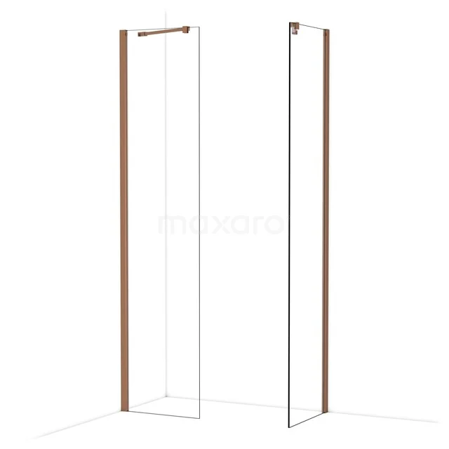 Begehbare Duschen IDB0505410GKP Duschwand mit Klarglas und schlankem bronzen Profil, ideal für eine moderne Badezimmer Einrichtung.