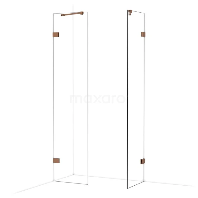 Diamond Inloopdouche | 50x50 cm Glanzend koper Helder glas 2 vaste wanden IDB0505420GKP Diamond Inloopdouche | 50x50 cm Glanzend koper Helder glas 2 vaste wanden IDB0505420GKP