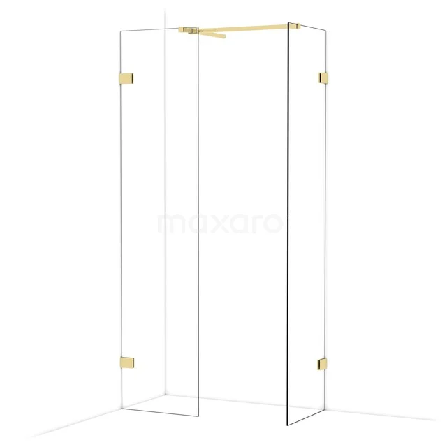 Diamond Walk-in shower | 50x50 cm Glanzend lichtgoud Clear glass 2 fixed walls IDB0505520GLG Diamond Walk-in shower | 50x50 cm Glanzend lichtgoud Clear glass 2 fixed walls IDB0505520GLG