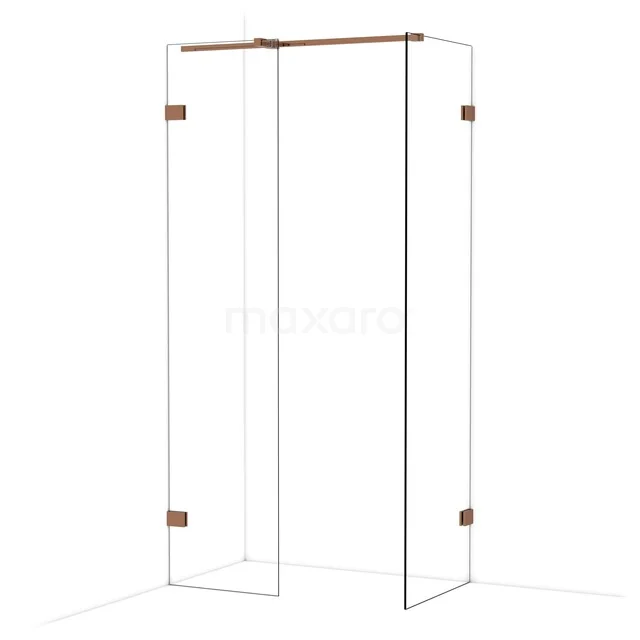 Begehbare Duschen IDB0506320GKP Glas Duschwand mit bronzefarbenen Akzenten, minimalistisches Design, ideal als stilvolle Trennung im Badezimmer.