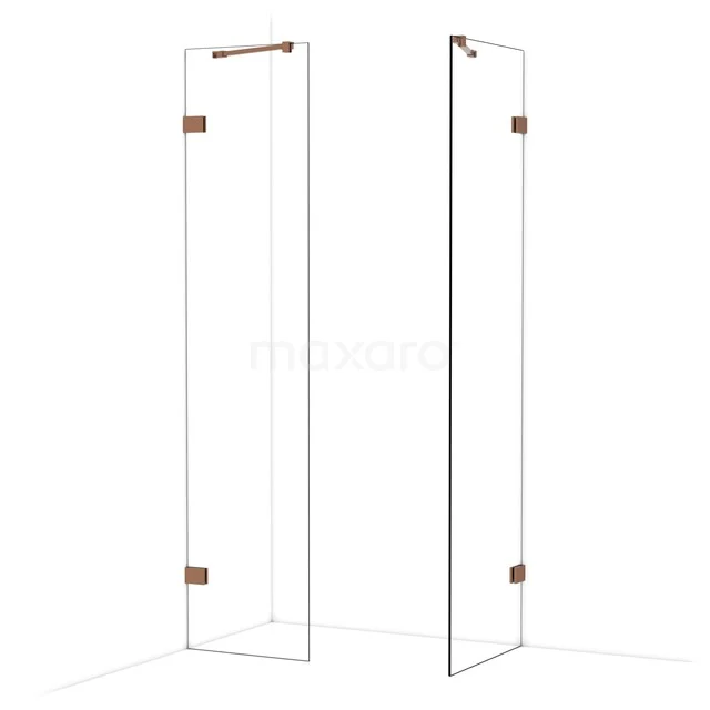 Diamond Inloopdouche | 60x50 cm Glanzend koper Helder glas 2 vaste wanden IDB0506420GKP Diamond Inloopdouche | 60x50 cm Glanzend koper Helder glas 2 vaste wanden IDB0506420GKP