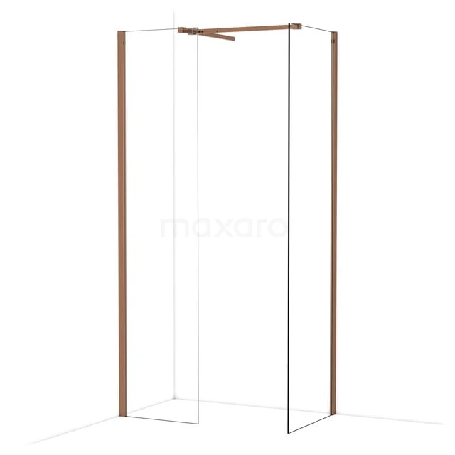 Diamond Inloopdouche | 60x50 cm Glanzend koper Helder glas 2 vaste wanden IDB0506510GKP Diamond Inloopdouche | 60x50 cm Glanzend koper Helder glas 2 vaste wanden IDB0506510GKP