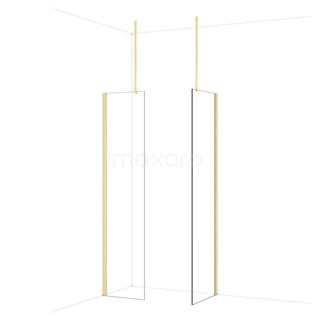Diamond Inloopdouche | 60x50 cm Glanzend lichtgoud Helder glas 2 vaste wanden IDB0506910GLG Diamond Inloopdouche | 60x50 cm Glanzend lichtgoud Helder glas 2 vaste wanden IDB0506910GLG