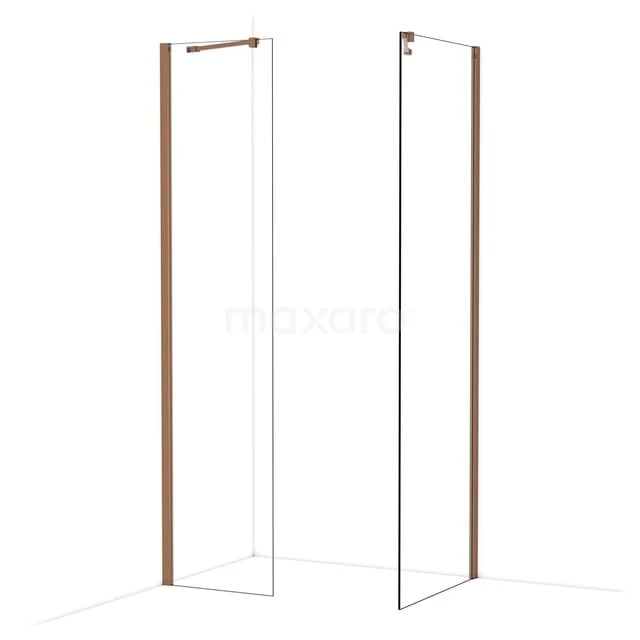 Diamond Inloopdouche | 70x50 cm Glanzend koper Helder glas 2 vaste wanden IDB0507410GKP Diamond Inloopdouche | 70x50 cm Glanzend koper Helder glas 2 vaste wanden IDB0507410GKP