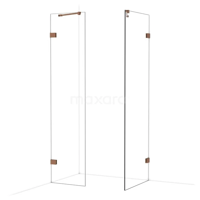 Diamond Inloopdouche | 70x50 cm Glanzend koper Helder glas 2 vaste wanden IDB0507420GKP Diamond Inloopdouche | 70x50 cm Glanzend koper Helder glas 2 vaste wanden IDB0507420GKP