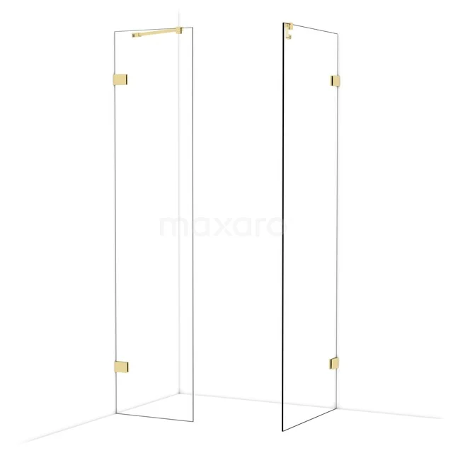 Diamond Inloopdouche | 70x50 cm Glanzend lichtgoud Helder glas 2 vaste wanden IDB0507420GLG Diamond Inloopdouche | 70x50 cm Glanzend lichtgoud Helder glas 2 vaste wanden IDB0507420GLG