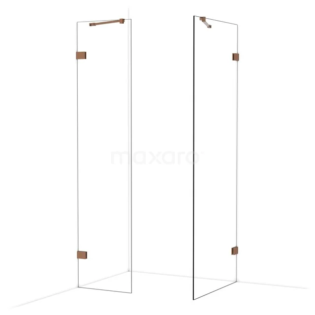 Duschwand aus Klarglas mit Edelstahl-Details, modernes Design und ideal für eine stilvolle Badezimmergestaltung.