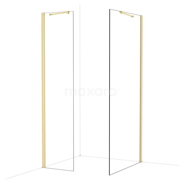 Diamond Walk-in shower | 100x50 cm Glanzend lichtgoud Clear glass 2 fixed walls IDB0510410GLG Diamond Walk-in shower | 100x50 cm Glanzend lichtgoud Clear glass 2 fixed walls IDB0510410GLG
