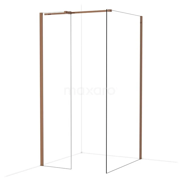 Diamond Inloopdouche | 110x50 cm Glanzend koper Helder glas 2 vaste wanden IDB0511310GKP Diamond Inloopdouche | 110x50 cm Glanzend koper Helder glas 2 vaste wanden IDB0511310GKP