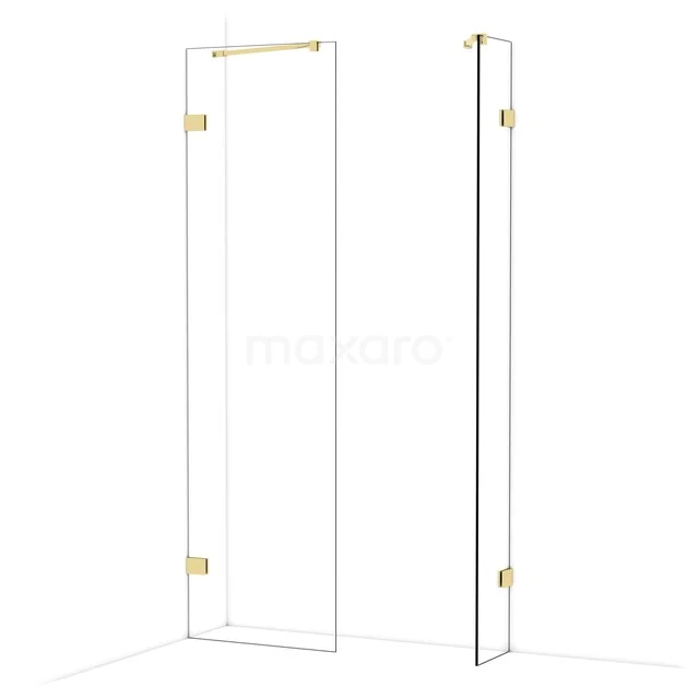 Diamond Inloopdouche | 60x30 cm Glanzend lichtgoud Helder glas 2 vaste wanden IDB0603420GLG Diamond Inloopdouche | 60x30 cm Glanzend lichtgoud Helder glas 2 vaste wanden IDB0603420GLG
