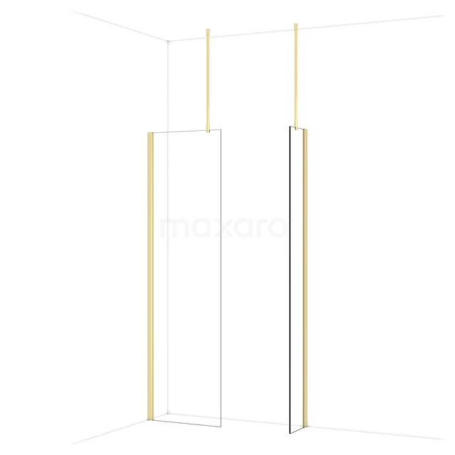 Diamond Inloopdouche | 60x30 cm Glanzend lichtgoud Helder glas 2 vaste wanden IDB0603910GLG Diamond Inloopdouche | 60x30 cm Glanzend lichtgoud Helder glas 2 vaste wanden IDB0603910GLG