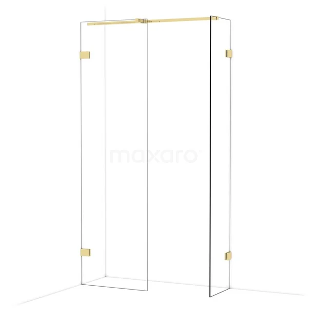 Diamond Inloopdouche | 60x40 cm Glanzend lichtgoud Helder glas 2 vaste wanden IDB0604320GLG Diamond Inloopdouche | 60x40 cm Glanzend lichtgoud Helder glas 2 vaste wanden IDB0604320GLG