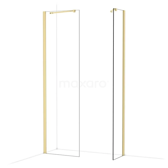 Diamond Inloopdouche | 60x40 cm Glanzend lichtgoud Helder glas 2 vaste wanden IDB0604410GLG Diamond Inloopdouche | 60x40 cm Glanzend lichtgoud Helder glas 2 vaste wanden IDB0604410GLG