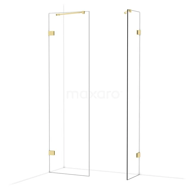 Diamond Inloopdouche | 60x40 cm Glanzend lichtgoud Helder glas 2 vaste wanden IDB0604420GLG Diamond Inloopdouche | 60x40 cm Glanzend lichtgoud Helder glas 2 vaste wanden IDB0604420GLG