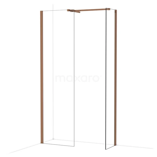 Diamond Walk-in shower | 60x40 cm Glanzend koper Clear glass 2 fixed walls IDB0604510GKP Diamond Walk-in shower | 60x40 cm Glanzend koper Clear glass 2 fixed walls IDB0604510GKP
