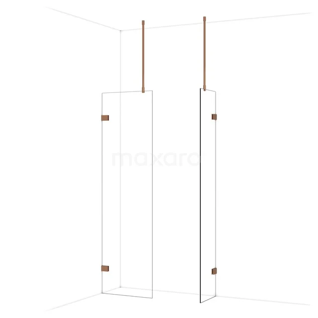 Diamond Inloopdouche | 60x40 cm Glanzend koper Helder glas 2 vaste wanden IDB0604920GKP Diamond Inloopdouche | 60x40 cm Glanzend koper Helder glas 2 vaste wanden IDB0604920GKP