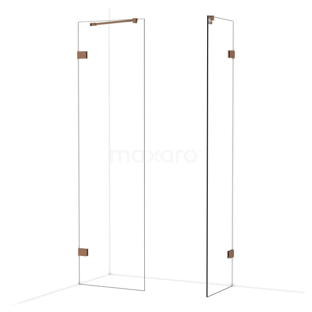 Diamond Inloopdouche | 60x50 cm Glanzend koper Helder glas 2 vaste wanden IDB0605420GKP Diamond Inloopdouche | 60x50 cm Glanzend koper Helder glas 2 vaste wanden IDB0605420GKP