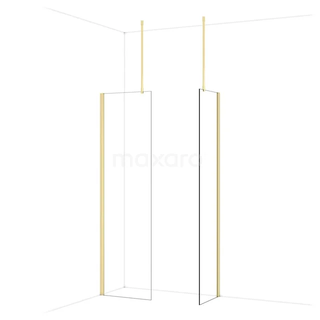 Diamond Inloopdouche | 60x50 cm Glanzend lichtgoud Helder glas 2 vaste wanden IDB0605910GLG Diamond Inloopdouche | 60x50 cm Glanzend lichtgoud Helder glas 2 vaste wanden IDB0605910GLG