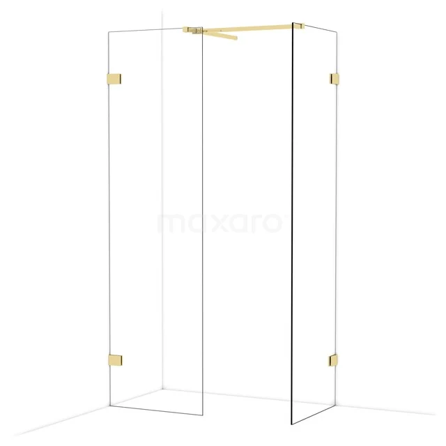 Diamond Walk-in shower | 60x60 cm Glanzend lichtgoud Clear glass 2 fixed walls IDB0606520GLG Diamond Walk-in shower | 60x60 cm Glanzend lichtgoud Clear glass 2 fixed walls IDB0606520GLG