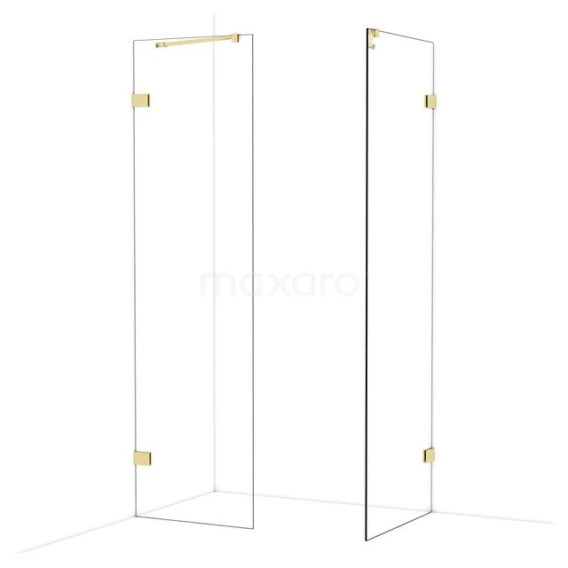 Diamond Inloopdouche | 70x60 cm Glanzend lichtgoud Helder glas 2 vaste wanden IDB0607420GLG Diamond Inloopdouche | 70x60 cm Glanzend lichtgoud Helder glas 2 vaste wanden IDB0607420GLG