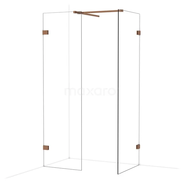 Diamond Inloopdouche | 70x60 cm Glanzend koper Helder glas 2 vaste wanden IDB0607520GKP Diamond Inloopdouche | 70x60 cm Glanzend koper Helder glas 2 vaste wanden IDB0607520GKP