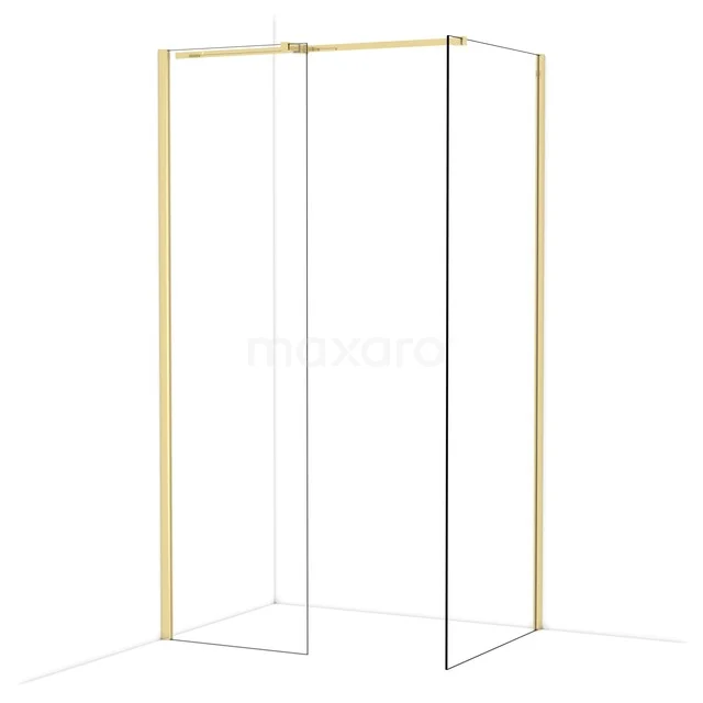 Diamond Inloopdouche | 80x60 cm Glanzend lichtgoud Helder glas 2 vaste wanden IDB0608310GLG Diamond Inloopdouche | 80x60 cm Glanzend lichtgoud Helder glas 2 vaste wanden IDB0608310GLG