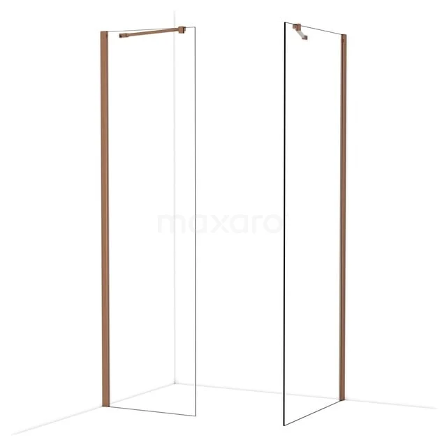 Diamond Inloopdouche | 80x60 cm Glanzend koper Helder glas 2 vaste wanden IDB0608410GKP Diamond Inloopdouche | 80x60 cm Glanzend koper Helder glas 2 vaste wanden IDB0608410GKP