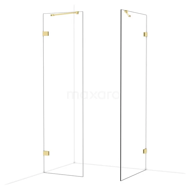 Diamond Inloopdouche | 80x60 cm Glanzend lichtgoud Helder glas 2 vaste wanden IDB0608420GLG Diamond Inloopdouche | 80x60 cm Glanzend lichtgoud Helder glas 2 vaste wanden IDB0608420GLG