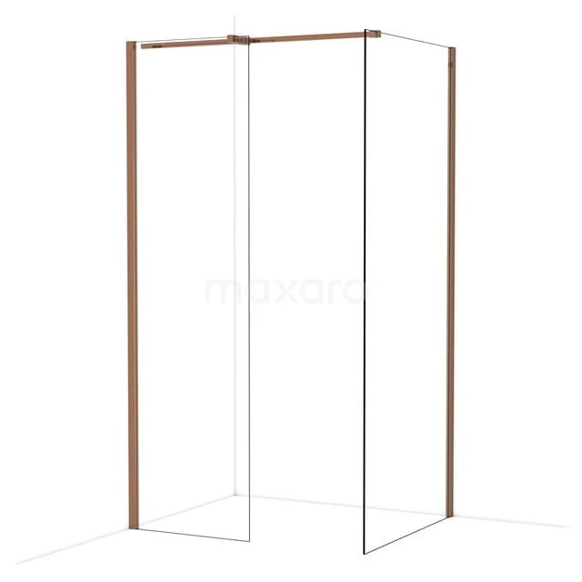 Diamond Inloopdouche | 90x60 cm Glanzend koper Helder glas 2 vaste wanden IDB0609310GKP Diamond Inloopdouche | 90x60 cm Glanzend koper Helder glas 2 vaste wanden IDB0609310GKP