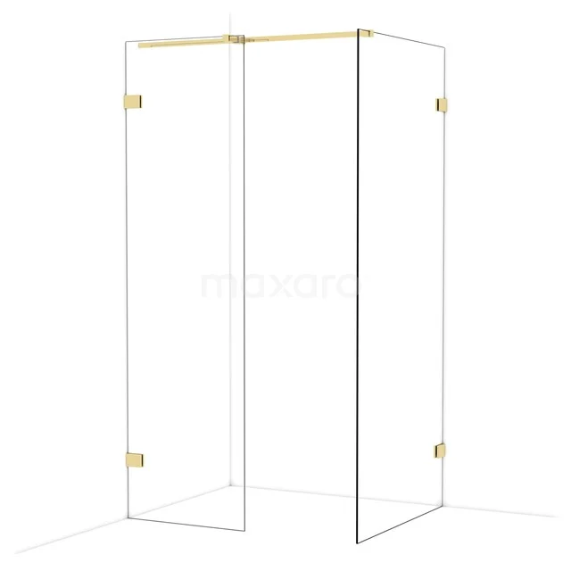 Begehbare Duschen IDB0609320GLG Goldene Duschwand mit Glas, Eckaufstellung, modernes Design und luxuriöse Ausführung für ein stilvolles Badezimmer.