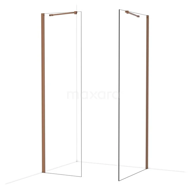 Minimalistisch doucheprofiel in wit en houtlook, geschikt voor moderne badkamers, met slank ontwerp en hoogwaardige afwerking.