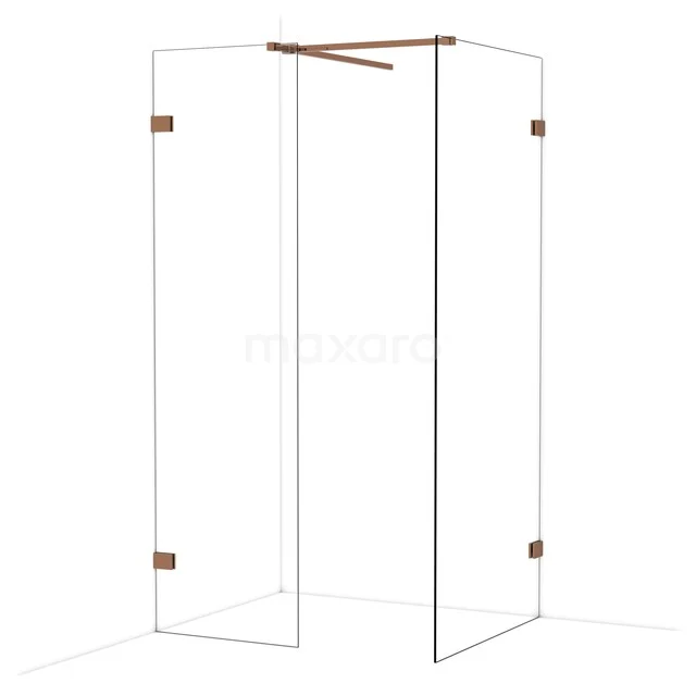 Begehbare Duschen IDB0609520GKP Glasene Eckdusche mit Messingscharnieren, straffes Design und minimalistischem Profil, perfekt für ein modernes Badezimmer.