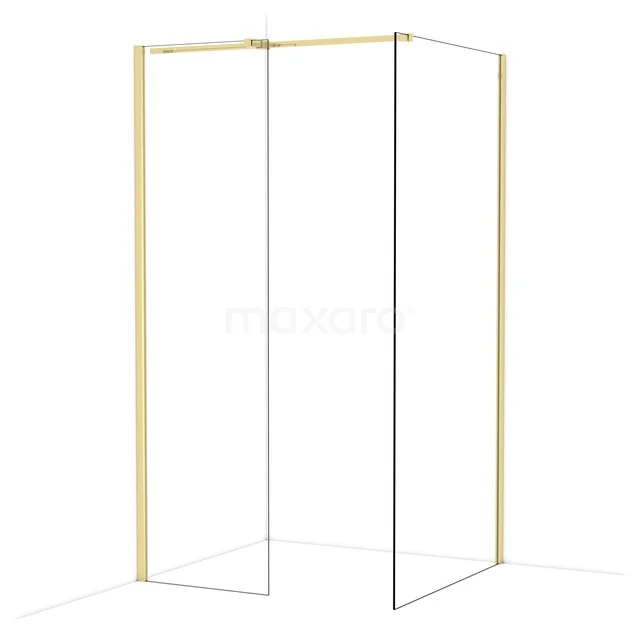 Begehbare Duschen IDB0610310GLG Duschwand mit goldfarbenem Rahmen, minimalistisches Design, Glas, ideal für eine moderne Badezimmergestaltung.