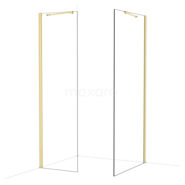 Diamond Walk-in shower | 100x60 cm Glanzend lichtgoud Clear glass 2 fixed walls IDB0610410GLG Diamond Walk-in shower | 100x60 cm Glanzend lichtgoud Clear glass 2 fixed walls IDB0610410GLG