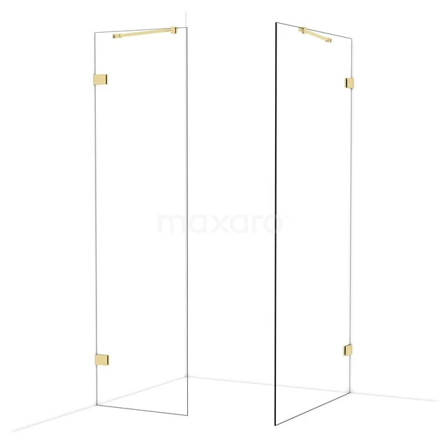 Begehbare Duschen IDB0610420GLG Duschwand-Serie aus Glas mit goldfarbenen Verbindungsstücken; stilvolle und moderne Ergänzung für das Badezimmer.