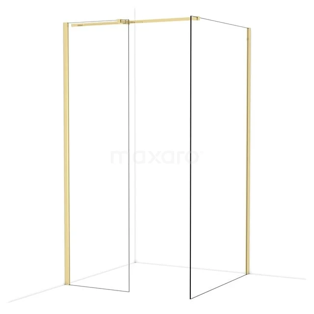 Diamond Inloopdouche | 110x60 cm Glanzend lichtgoud Helder glas 2 vaste wanden IDB0611310GLG Diamond Inloopdouche | 110x60 cm Glanzend lichtgoud Helder glas 2 vaste wanden IDB0611310GLG