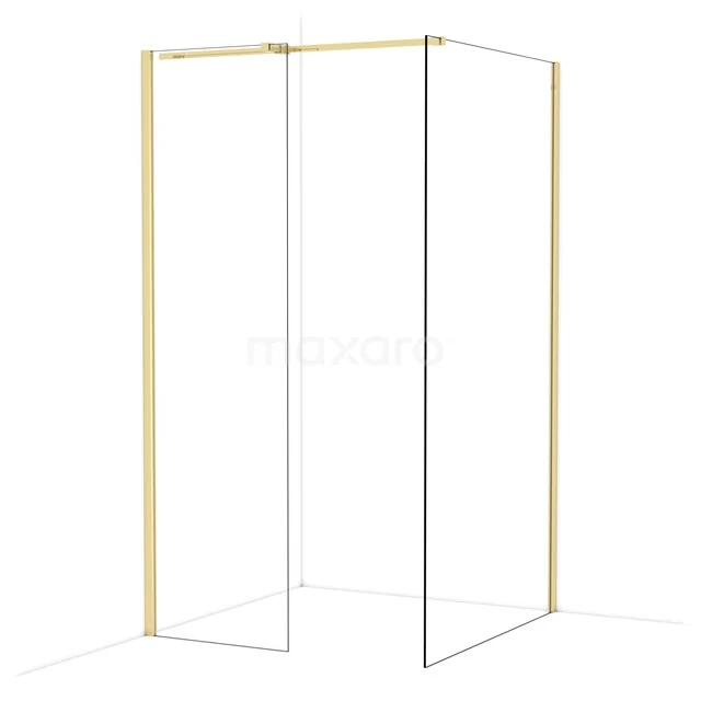 Diamond Walk-in shower | 110x60 cm Glanzend lichtgoud Clear glass 2 fixed walls IDB0611310GLG Diamond Walk-in shower | 110x60 cm Glanzend lichtgoud Clear glass 2 fixed walls IDB0611310GLG