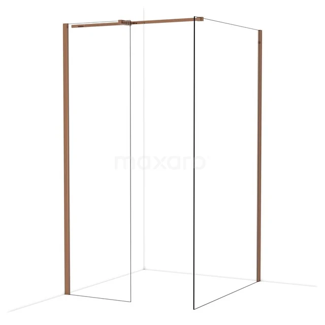 Diamond Walk-in shower | 120x60 cm Glanzend koper Clear glass 2 fixed walls IDB0612310GKP Diamond Walk-in shower | 120x60 cm Glanzend koper Clear glass 2 fixed walls IDB0612310GKP