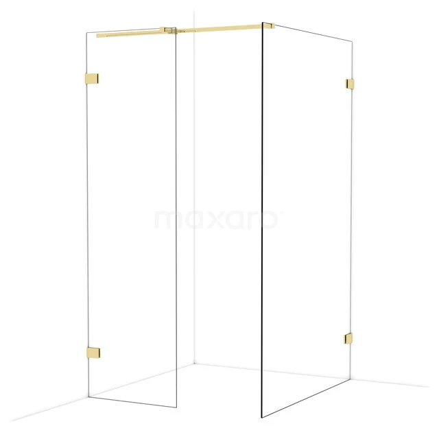 Diamond Inloopdouche | 120x60 cm Glanzend lichtgoud Helder glas 2 vaste wanden IDB0612320GLG Diamond Inloopdouche | 120x60 cm Glanzend lichtgoud Helder glas 2 vaste wanden IDB0612320GLG