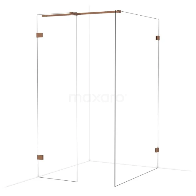 Diamond Inloopdouche | 130x60 cm Glanzend koper Helder glas 2 vaste wanden IDB0613320GKP Diamond Inloopdouche | 130x60 cm Glanzend koper Helder glas 2 vaste wanden IDB0613320GKP