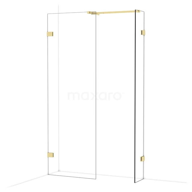 Diamond Walk-in shower | 70x30 cm Glanzend lichtgoud Clear glass 2 fixed walls IDB0703520GLG Diamond Walk-in shower | 70x30 cm Glanzend lichtgoud Clear glass 2 fixed walls IDB0703520GLG