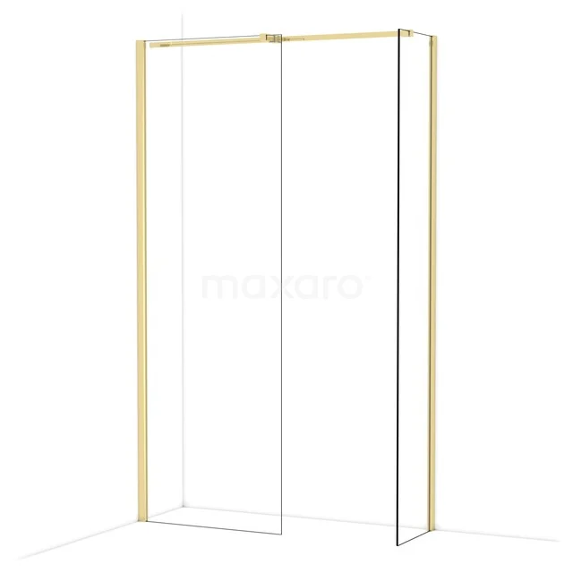 Diamond Walk-in shower | 70x40 cm Glanzend lichtgoud Clear glass 2 fixed walls IDB0704310GLG Diamond Walk-in shower | 70x40 cm Glanzend lichtgoud Clear glass 2 fixed walls IDB0704310GLG