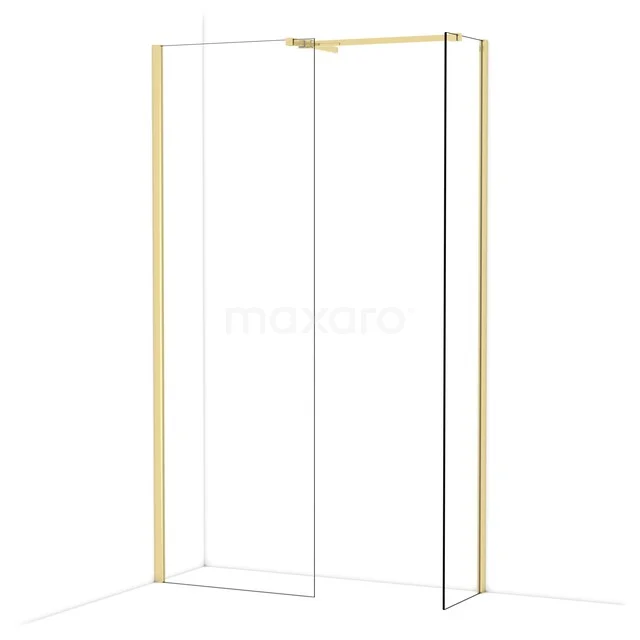 Diamond Walk-in shower | 70x40 cm Glanzend lichtgoud Clear glass 2 fixed walls IDB0704510GLG Diamond Walk-in shower | 70x40 cm Glanzend lichtgoud Clear glass 2 fixed walls IDB0704510GLG