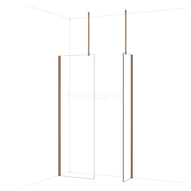 Diamond Walk-in shower | 70x40 cm Glanzend koper Clear glass 2 fixed walls IDB0704910GKP Diamond Walk-in shower | 70x40 cm Glanzend koper Clear glass 2 fixed walls IDB0704910GKP