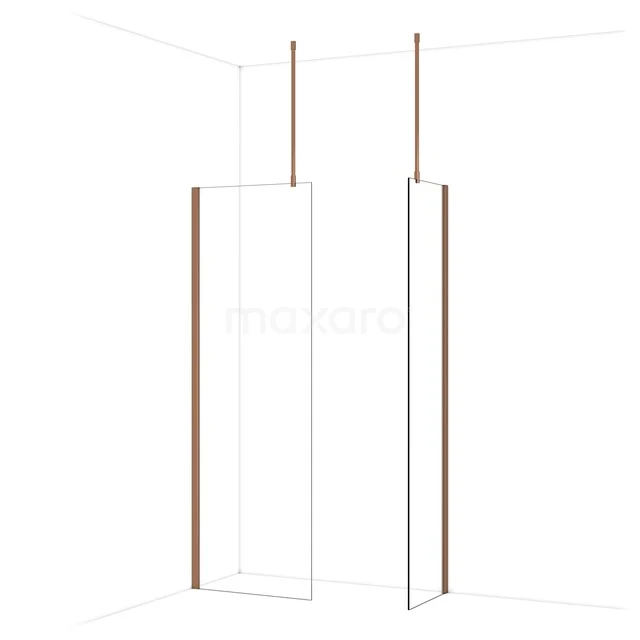 Diamond Walk-in shower | 70x50 cm Glanzend koper Clear glass 2 fixed walls IDB0705910GKP Diamond Walk-in shower | 70x50 cm Glanzend koper Clear glass 2 fixed walls IDB0705910GKP