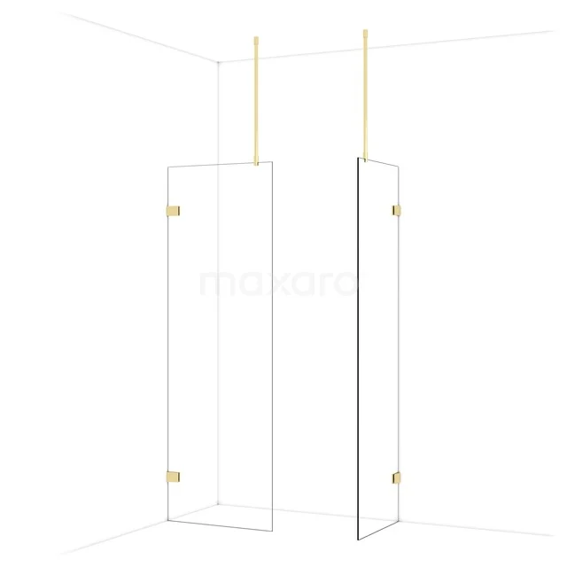 Begehbare Duschen IDB0706920GLG begehbare Dusche mit goldfarbenen Details, minimalistisches Design, Klarglas und sauber verarbeitet für einen modernen Badezimmerstil.