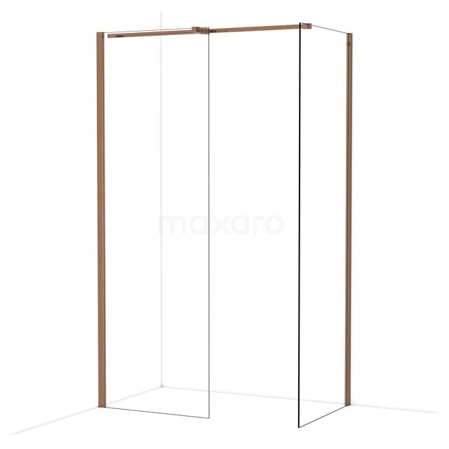 Diamond Walk-in shower | 70x70 cm Glanzend koper Clear glass 2 fixed walls IDB0707310GKP Diamond Walk-in shower | 70x70 cm Glanzend koper Clear glass 2 fixed walls IDB0707310GKP