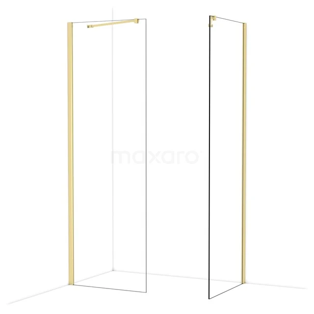 Diamond Inloopdouche | 70x70 cm Glanzend lichtgoud Helder glas 2 vaste wanden IDB0707410GLG Diamond Inloopdouche | 70x70 cm Glanzend lichtgoud Helder glas 2 vaste wanden IDB0707410GLG