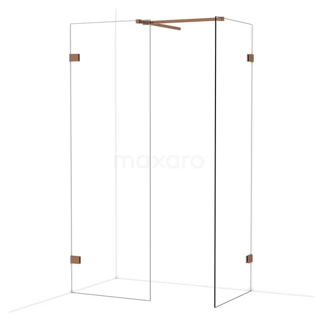 Diamond Inloopdouche | 70x70 cm Glanzend koper Helder glas 2 vaste wanden IDB0707520GKP Diamond Inloopdouche | 70x70 cm Glanzend koper Helder glas 2 vaste wanden IDB0707520GKP